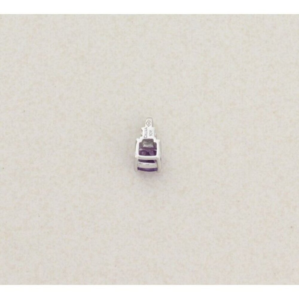 Pendant Only 10k White Gold Natural Purple Amethyst Pendant - Picture 6 of 7